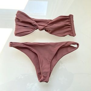 💕 Mikoh Bikini Set Carmel Top and Miyako Bottom in Lychee Pink
